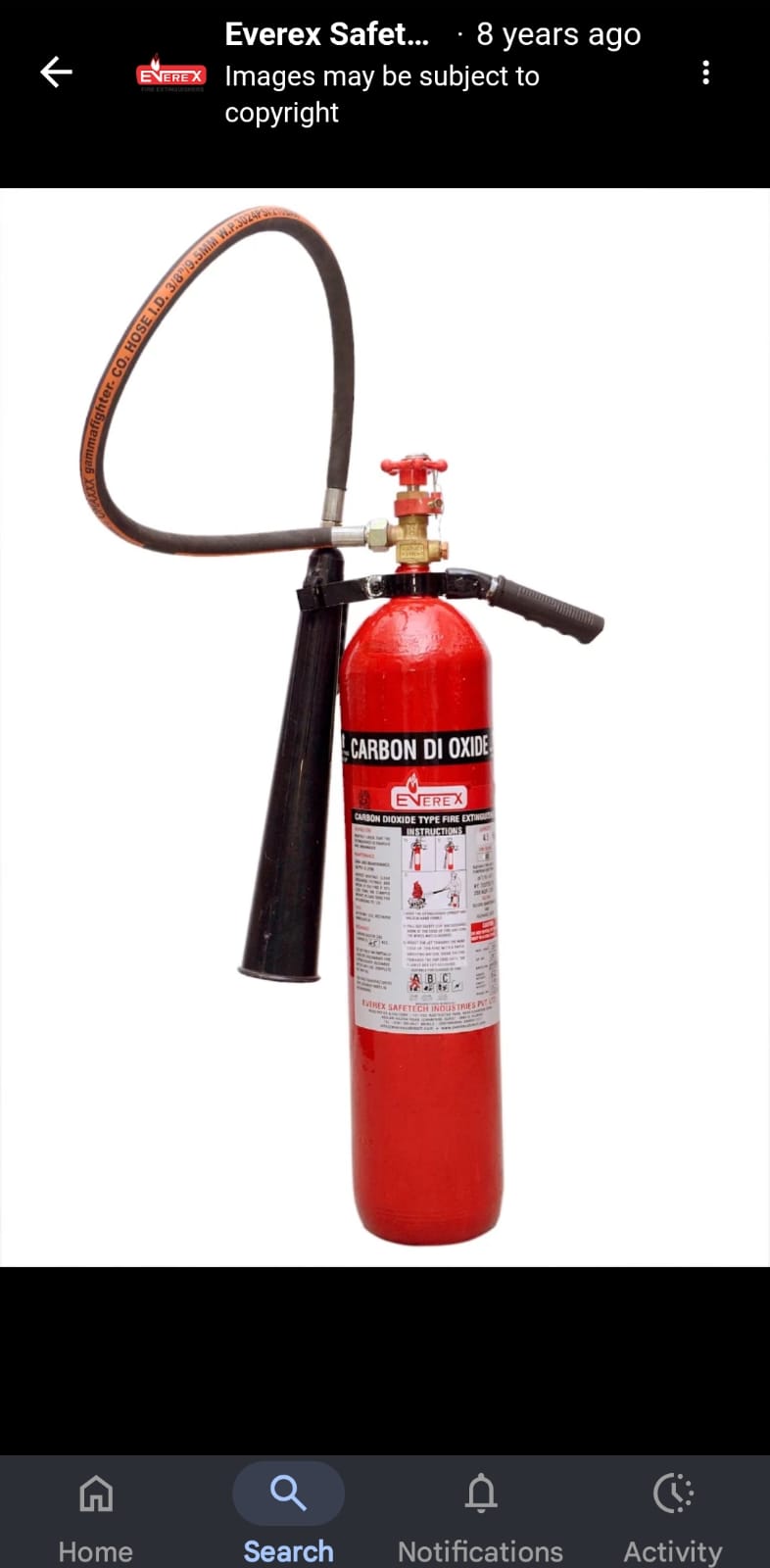 Red Carbon Dioxide CO2 Fire Extinguisher